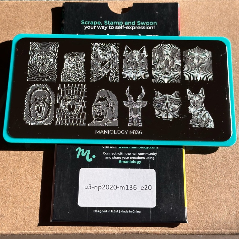 Maniology Stamping Plate M136 Animal plate Discontinued HTF Rare